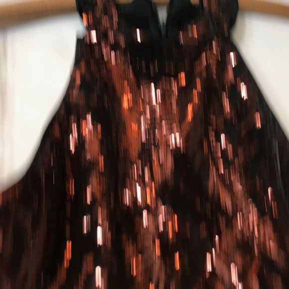 New Quiz Sequin Cocktail Dress Halter Neck GB12 EU40 US10 Festival Fully Lined - Picture 3 of 9